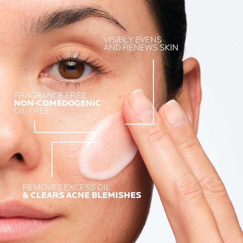 La Roche-Posay Effaclar Dual Acne Face Wash - 4% Benzoyl Peroxide & LHA Exfoliant | 6.76 Fl Oz