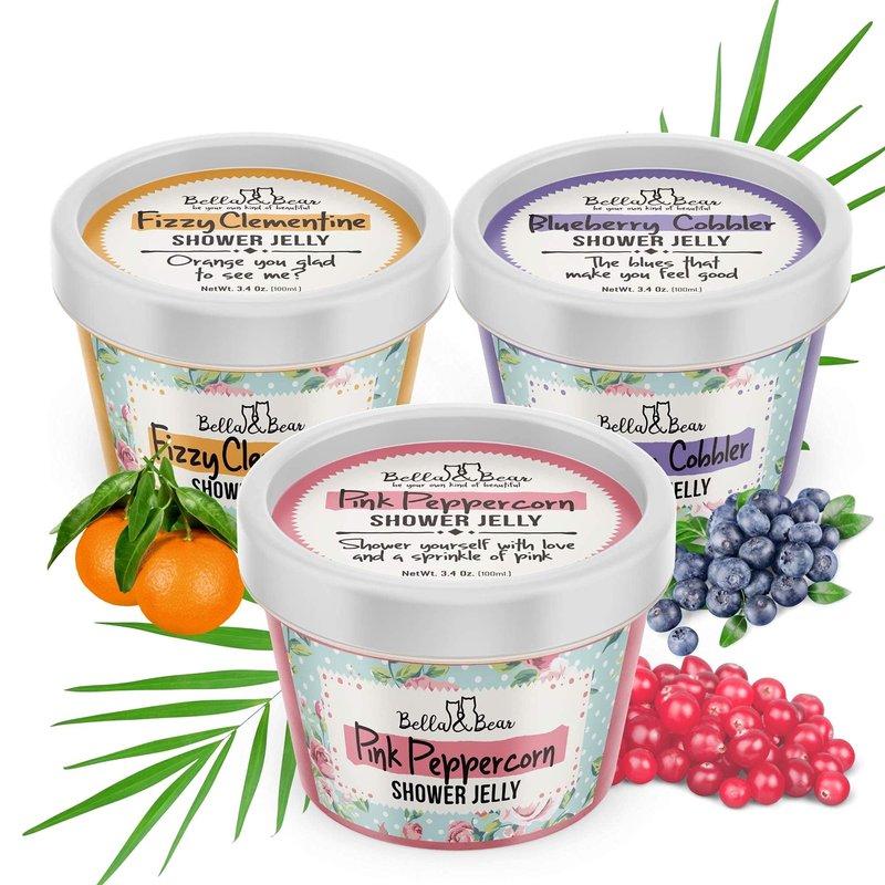Bella & Bear Tutti Frutti Shower Jellies – Fun Bath Gift Set for Tween Girls & Teens, Cute Jelly Soap, 3 x 3oz