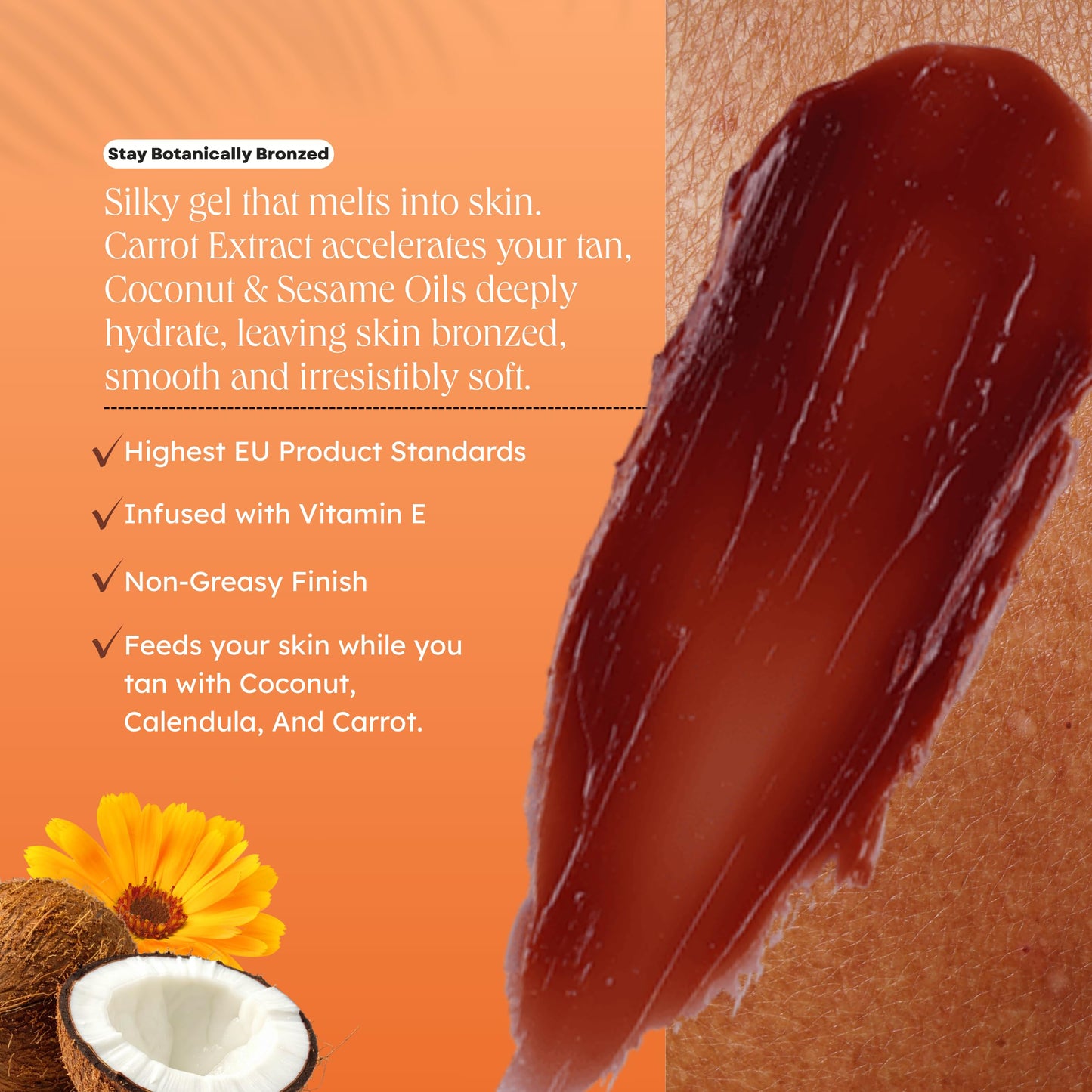 Carroten Intensive Tanning Gel | Browning Tan Accelerator | Non-Greasy, Water-Resistant with Carrot and Coconut Oil | Vitamin A & E For Moisture & Hydration | Made in Greece | 5 oz + Spatula