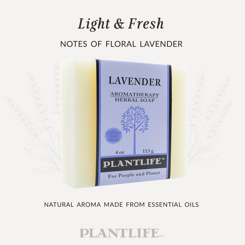 Plantlife Lavender 6-pack Bar Soap - Moisturizing and Soothing Soap for Your Skin - Hand Crafted Using Plant-Based Ingredients - Made in California 4oz Bar