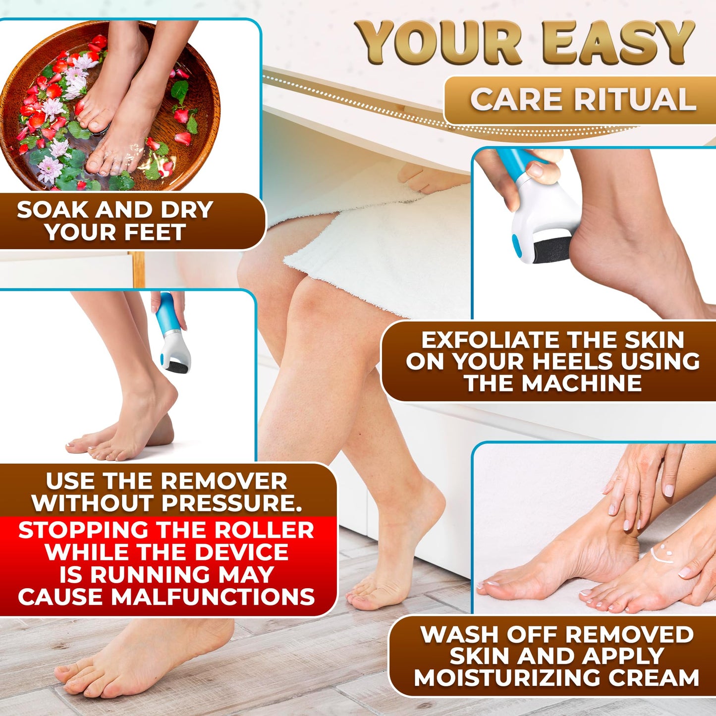 Electric Callus Remover for Feet with Rollers for Skin 11 Psc - Foot Heel Callus Remover Foot Scrubber Dead Skin Remover Tool for Feet Care Heel Scraper for Cracked Heels Pedicure Supplies