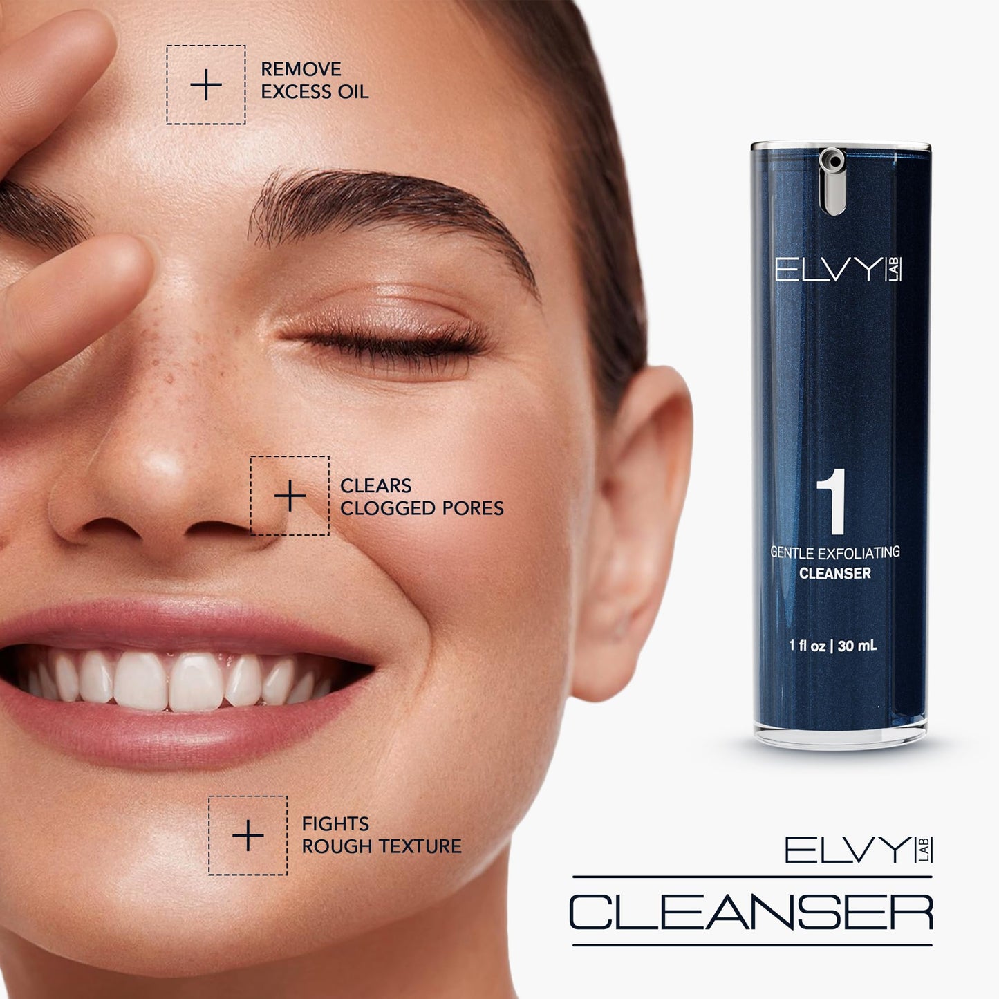 ELVY Lab 4 in 1 Skincare Set for Men and Women Complete Face Care Kit Cleanser Vitamin C Serum Moisturizer Eye Cream Anti Aging Routine Vegan Cruelty Free All Skin Types Hydrating Brightening Gift Set