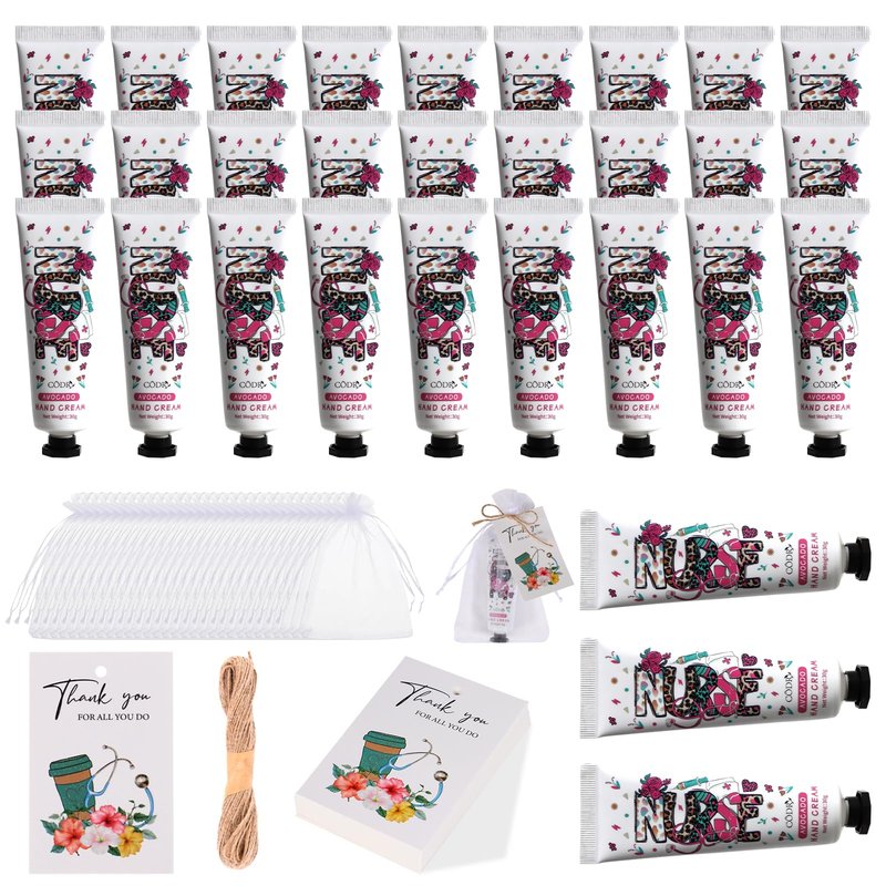 Kolewo4ever 90pcs 30 Sets Nurse Hand Cream Nurse Christmas Gifts Travel Size Hand Lotion for Dry Cracked Hands Gifts for Nursing Graduation Nurses Week New Nurses