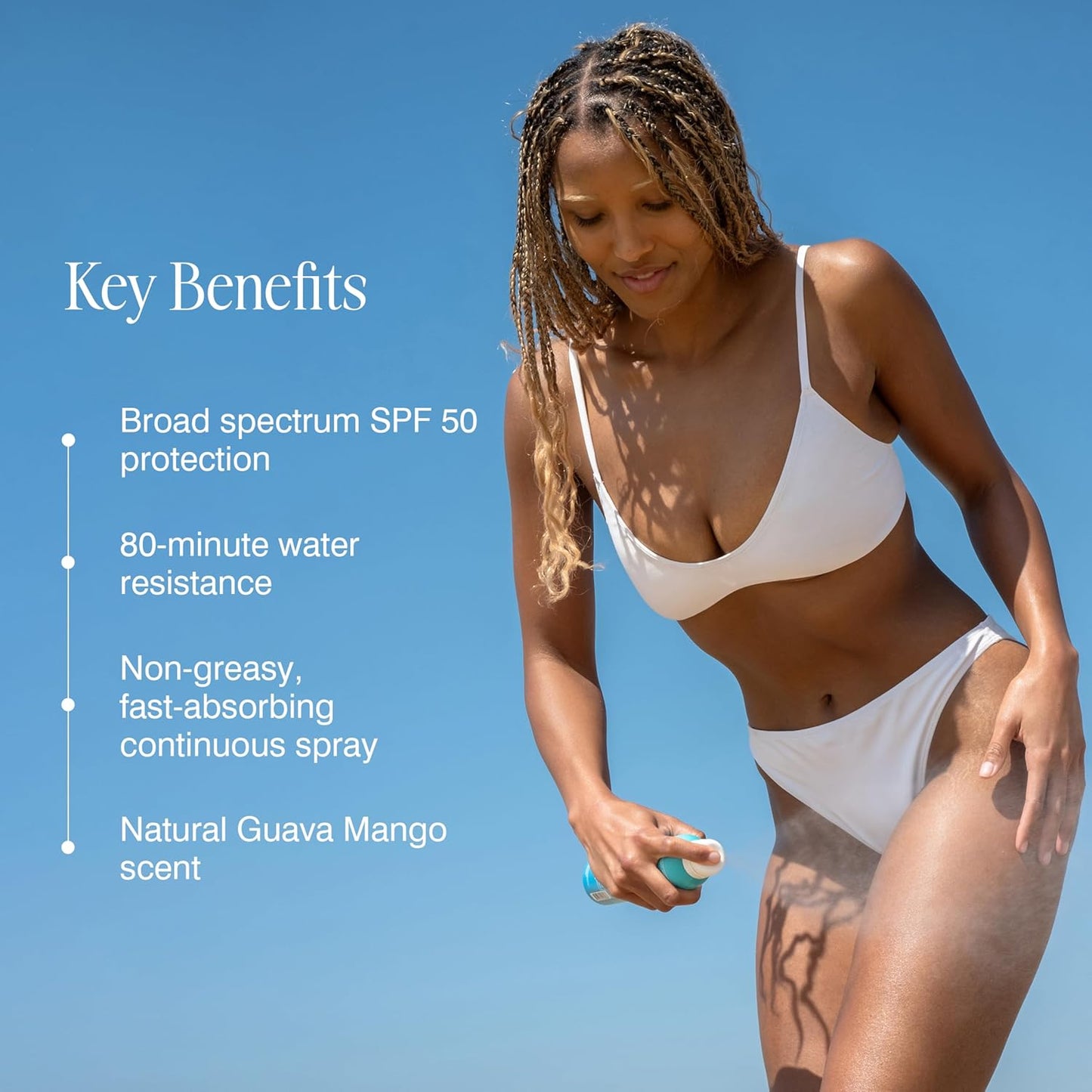 COOLA Organic Sunscreen SPF 50 - Vegan Sunblock Spray for Daily Skin Protection | Guava Mango Scent