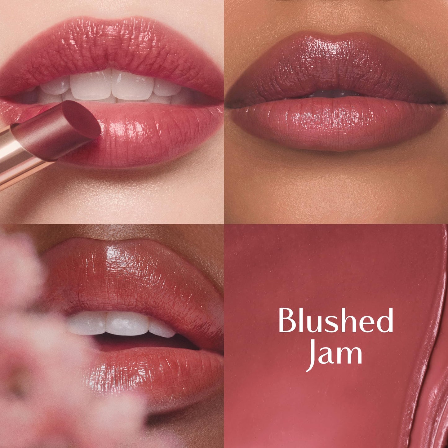 Charlotte Tilbury Pillow Talk Blush Balm Lip Tint - Long-Lasting, Buildable Sheer Tint with Peptides for Hydrated, Blushed Looking Lips - 24 HR Hydration - Blushed Jam