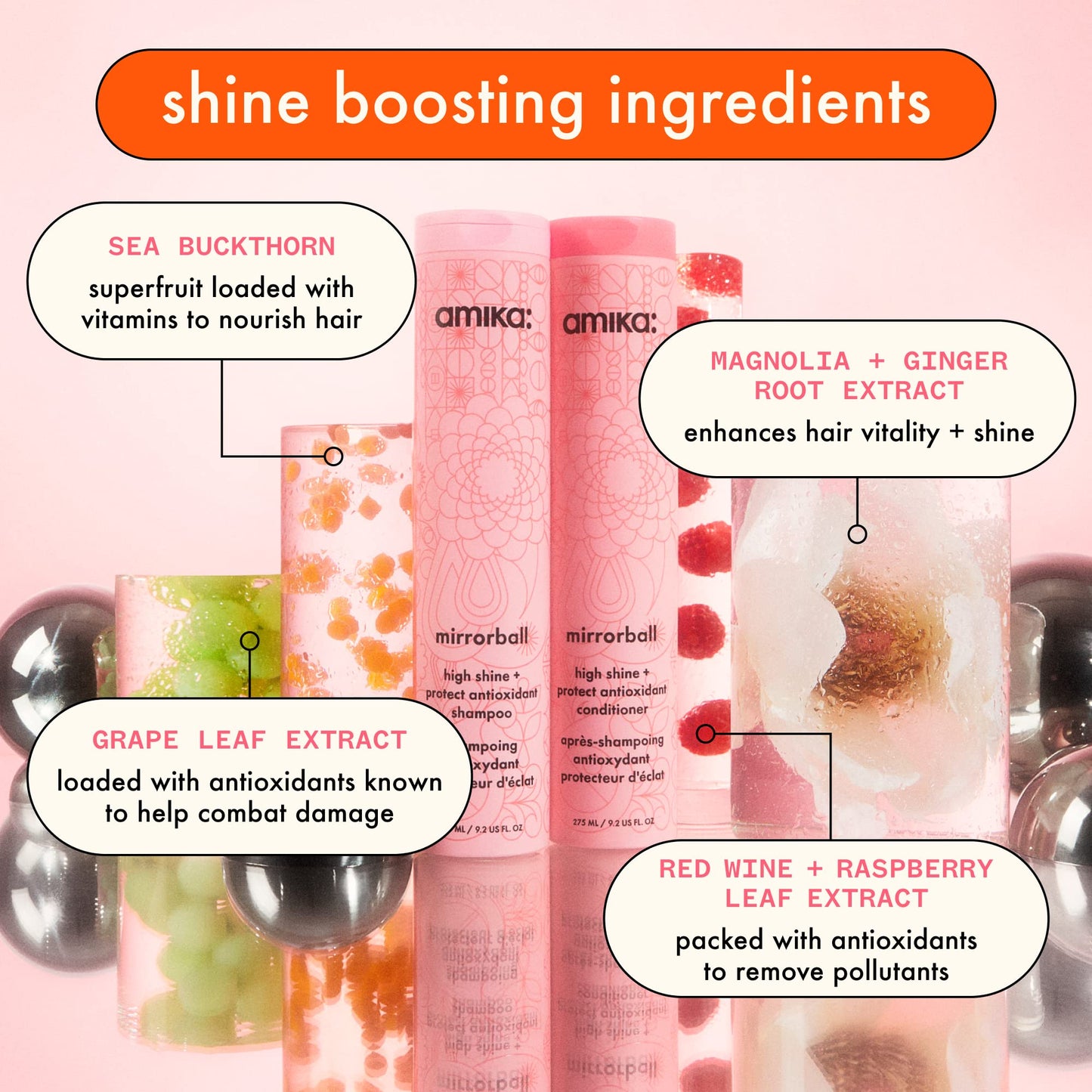 Mirrorball High Shine + Protect Antioxidant Conditioner, 500ml | amika