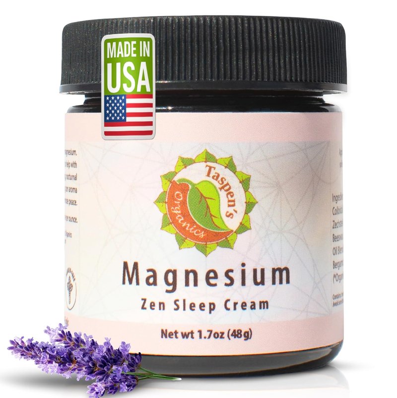 Magnesium Zen Sleep Cream - Organic Relaxation Formula for Natural Sleep | Moisturizing & Cruelty-Free (1.7 oz)