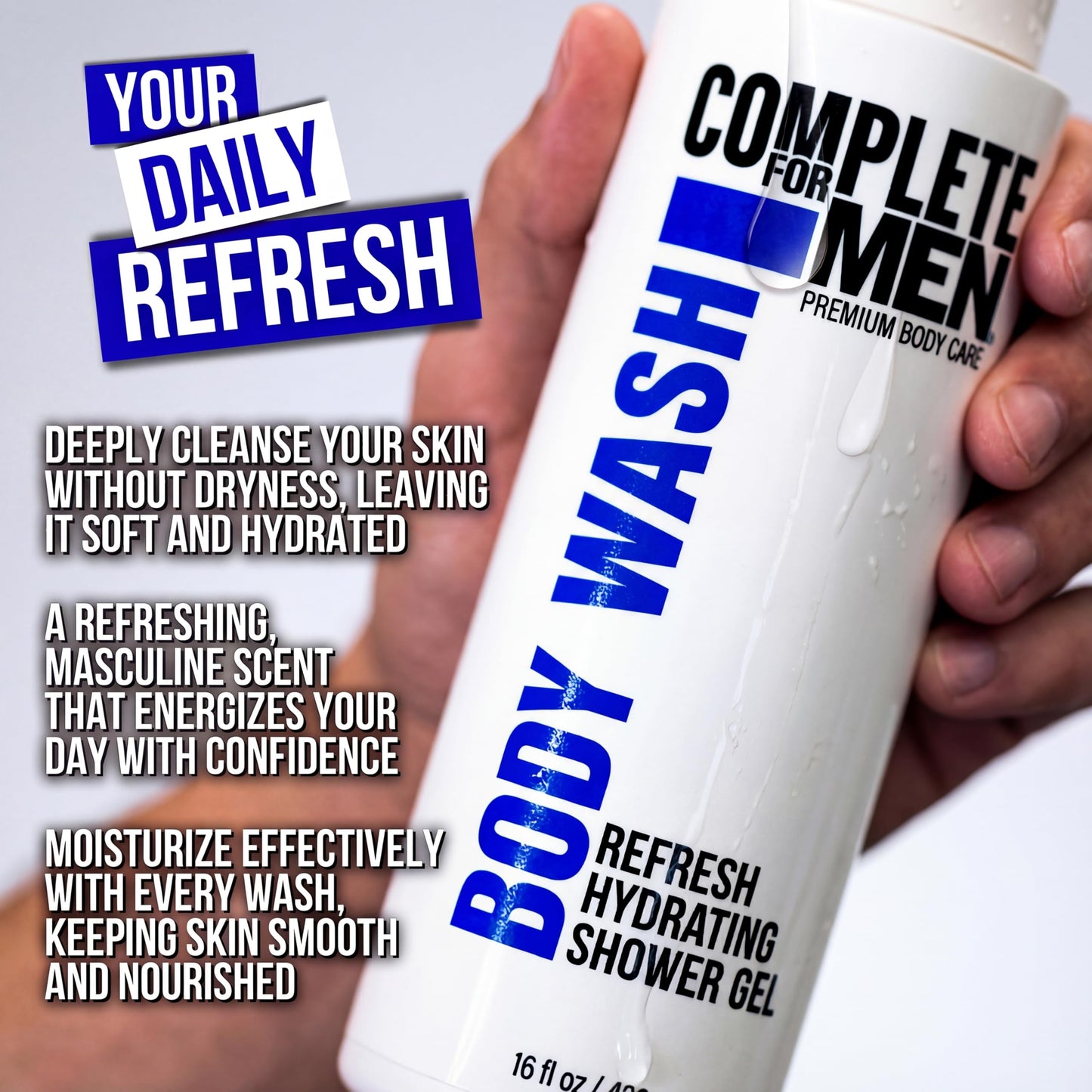 COMPLETE FOR MEN - Men's Body Wash & Lotion Bundle: Cleanse Dirt and Odors, Hydrate Skin for All-Day Moisturization, Sulfate-Free, Paraben-Free Skincare for Men, Men's Shower Gel & Moisturizing Lotion