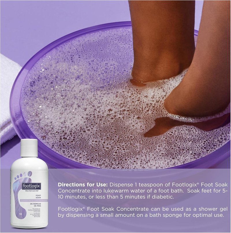 FOOTLOGIX Foot Soak Concentrate - Gentle Cleansing Foot Bath for Softening Dry Feet & Calluses | 8.45 oz