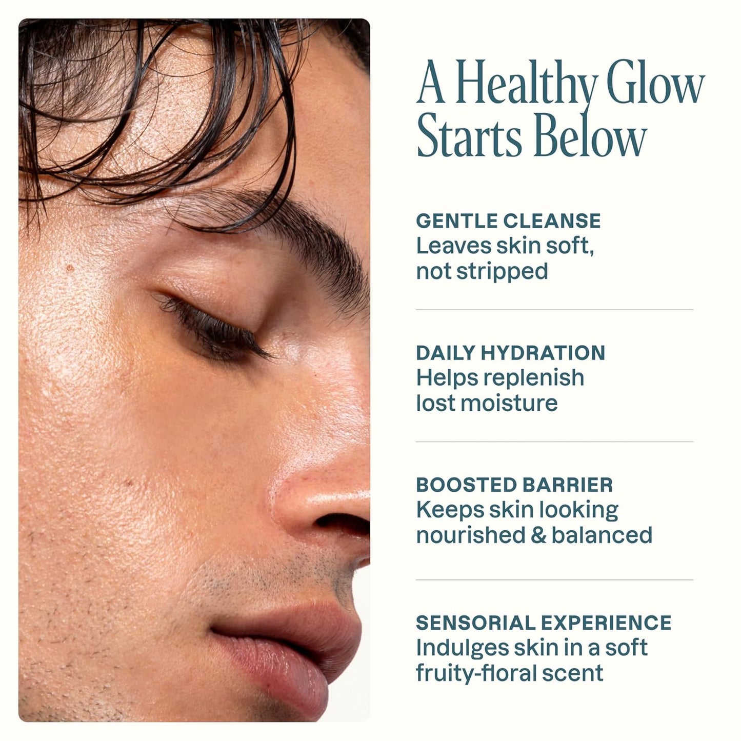 Cliganic Hydrating Facial Gel Cleanser - Gentle Face Wash with Jojoba, Rosehip & Argan Oils | Balanced Glowing Skin