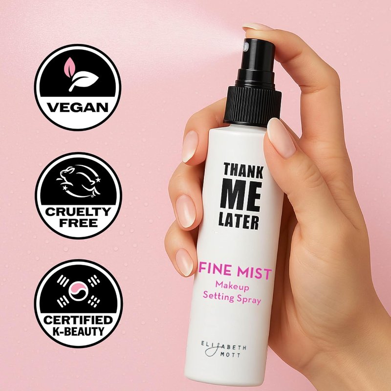 Elizabeth Mott Thank Me Later 3-in-1 Dewy Makeup Setting Spray - Hydrating Fine Mist with Niacinamide for Radiant Skin | 95 mL