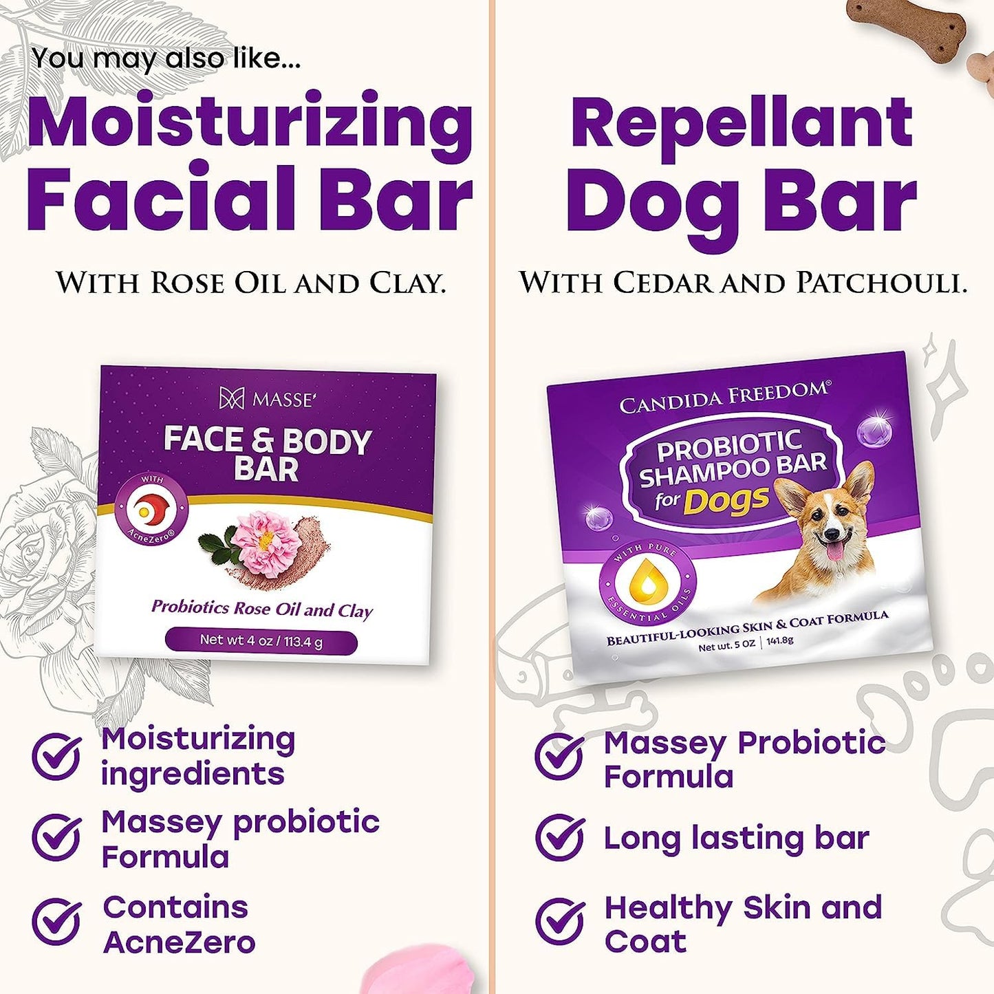 Massey Medicinals Probiotic Lotion & Body Soap Set - Lemon Scented, Skin Rescue Formula