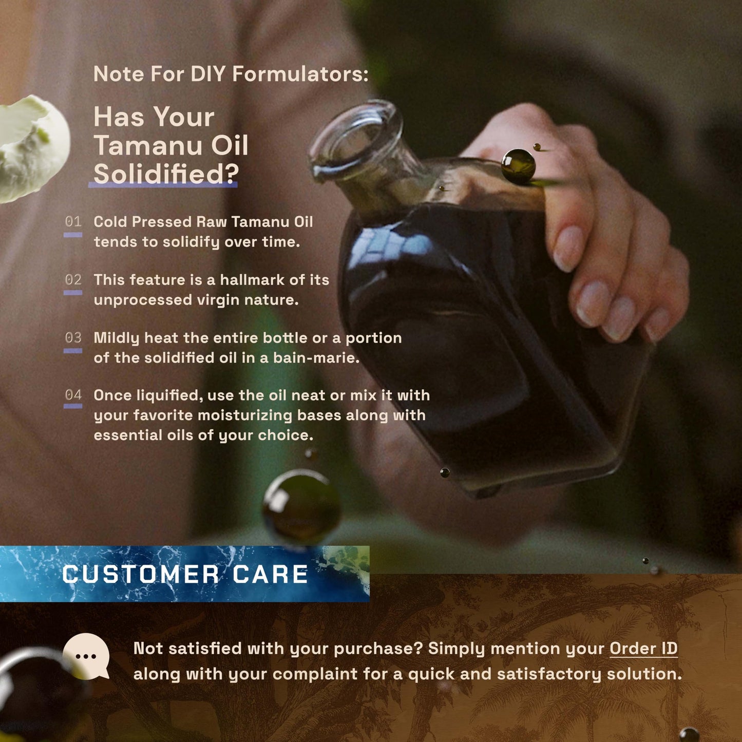 ETHERVA Tamanu Oil | No Chemicals | Natural Scent | Unrefined, Raw, Cold Pressed, Solidifies in Winter | Wild Grown Organic Indian Origin | DIY Face, Body, Scalp & Hair | Aluminium Bottle 20.9 Fl Oz
