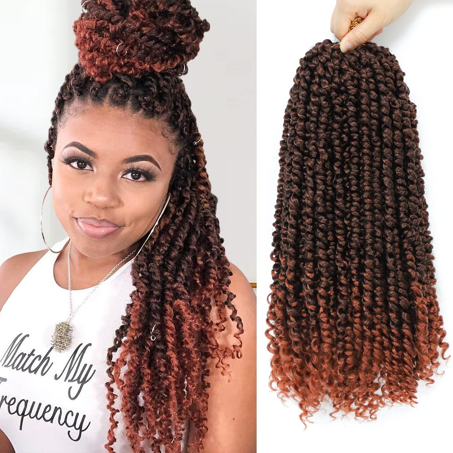Passion Twist Hair 14 Inch 8 Packs, Pre Twisted Passion Twist Crochet Hair For Black Women, Pre Looped Passion Twist Curly Crochet Hair, Short Crochet Passion Twist Hair (14 Inch (Pack of 8), T350#)