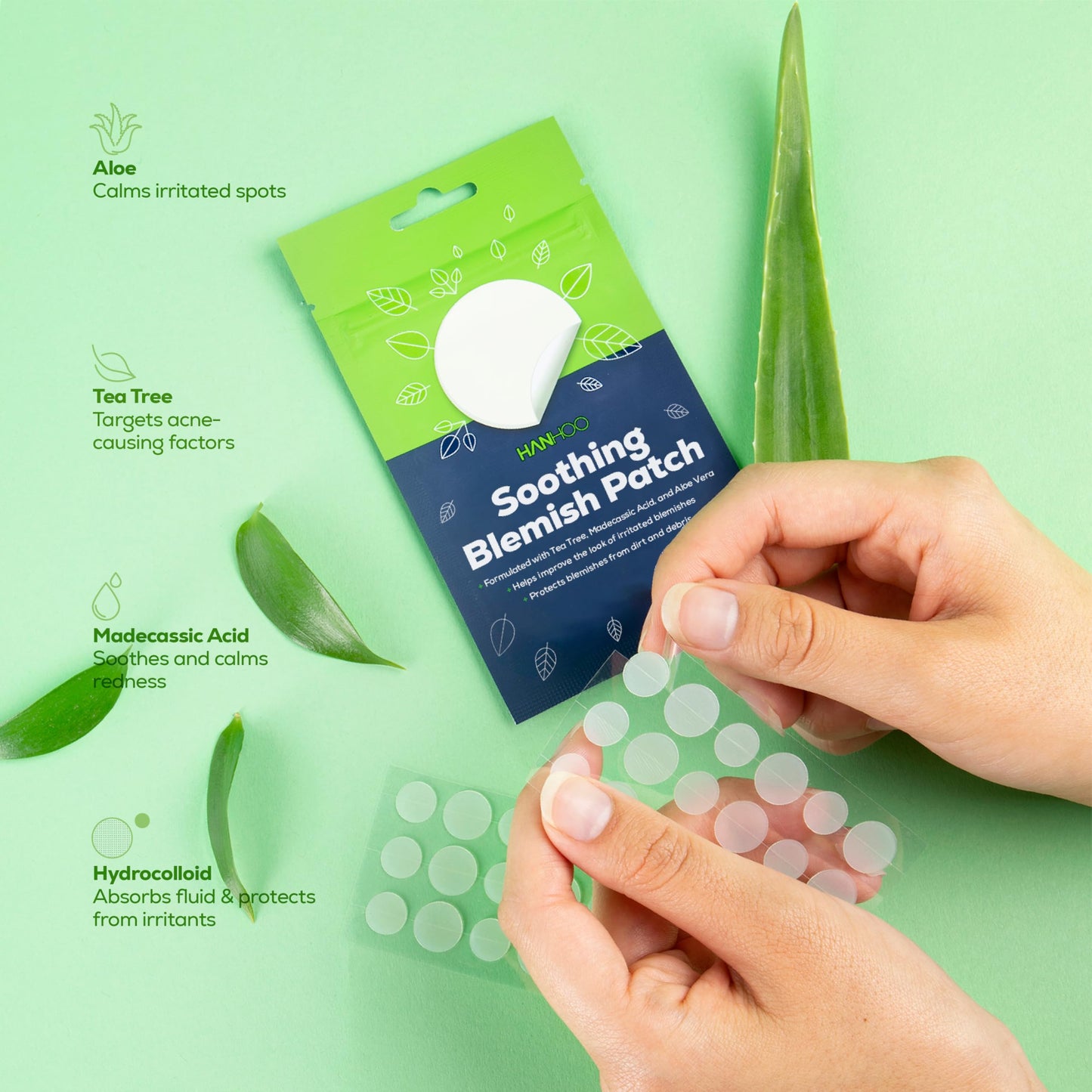 Hanhoo Soothing Blemish Patch, Extra Strength Blemish Patch, and T-Zone Pore Patch Bundle, 88 Total Patches, with Salicylic Acid, Tea Tree, and Aloe, Blackhead and Acne Treatment, Acne Stickers