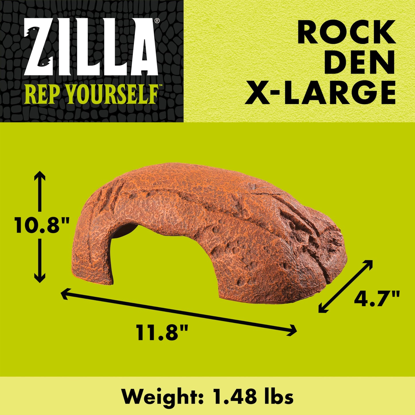Zilla Rock Den, Naturalistic Rock Décor, Ideal Hideaway for Snakes, Skinks, Geckos, Bearded Dragons, Extra Large