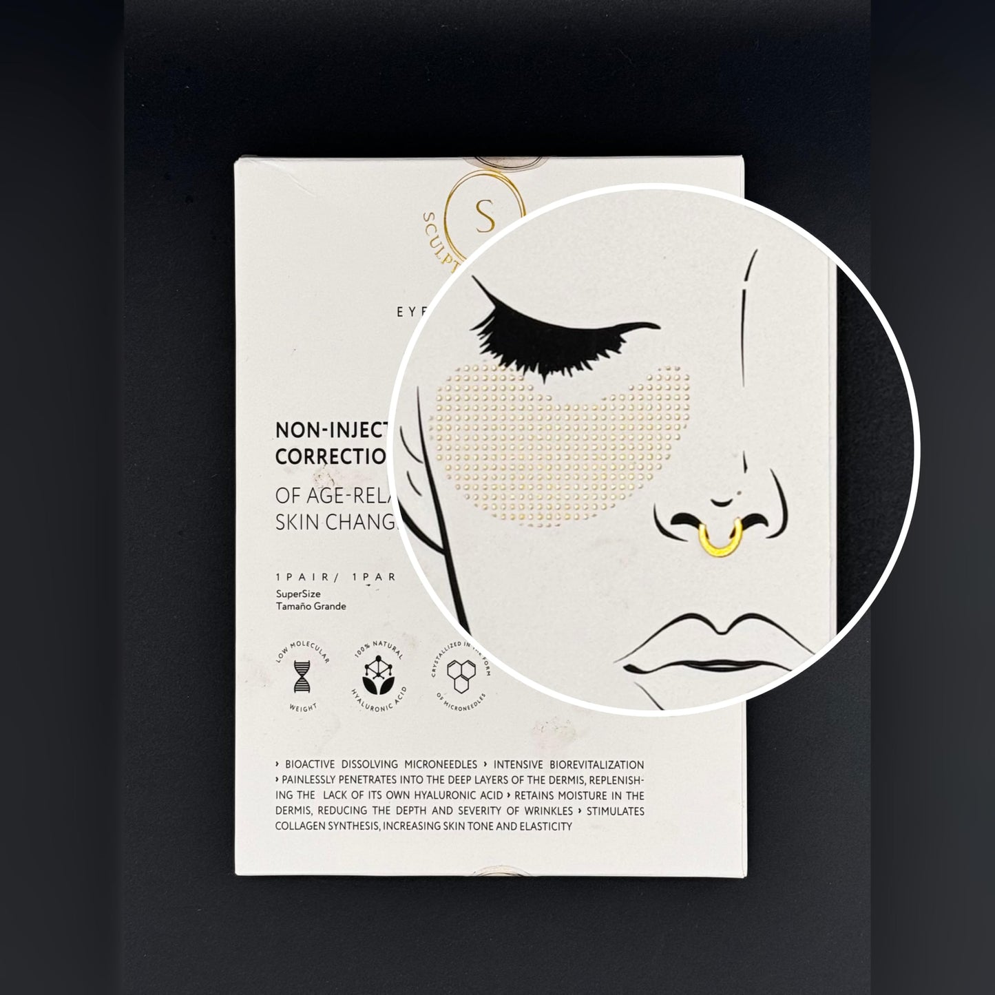 S SCULPT BEAUTY LABS Nano Needling Eye Patches rejuvenate and refresh the delicate skin around your eyes. Infused with 2000 ultra-fine nano needles for enhanced absorption and effective results.