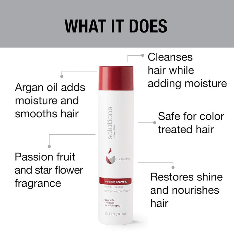 Nourishing Shampoo with Argan Oil - Sulfate & Paraben Free | 10oz | Moisturizes & Restores Shine