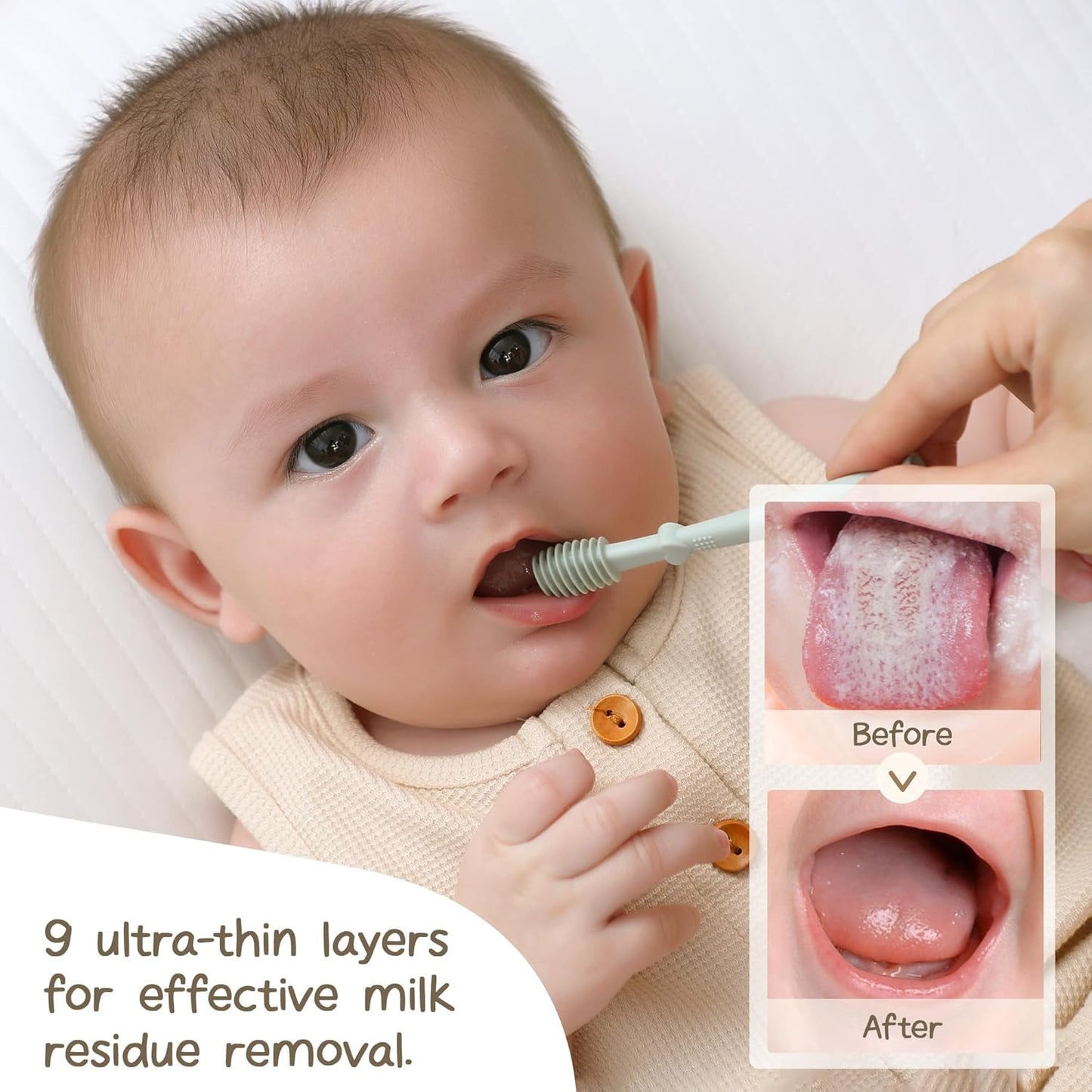 Baby Finger Toothbrush Kit - Moonkie Tongue Oral Cleaner for 3 Months+ | 3 Pcs in Blush/Pale Mauve