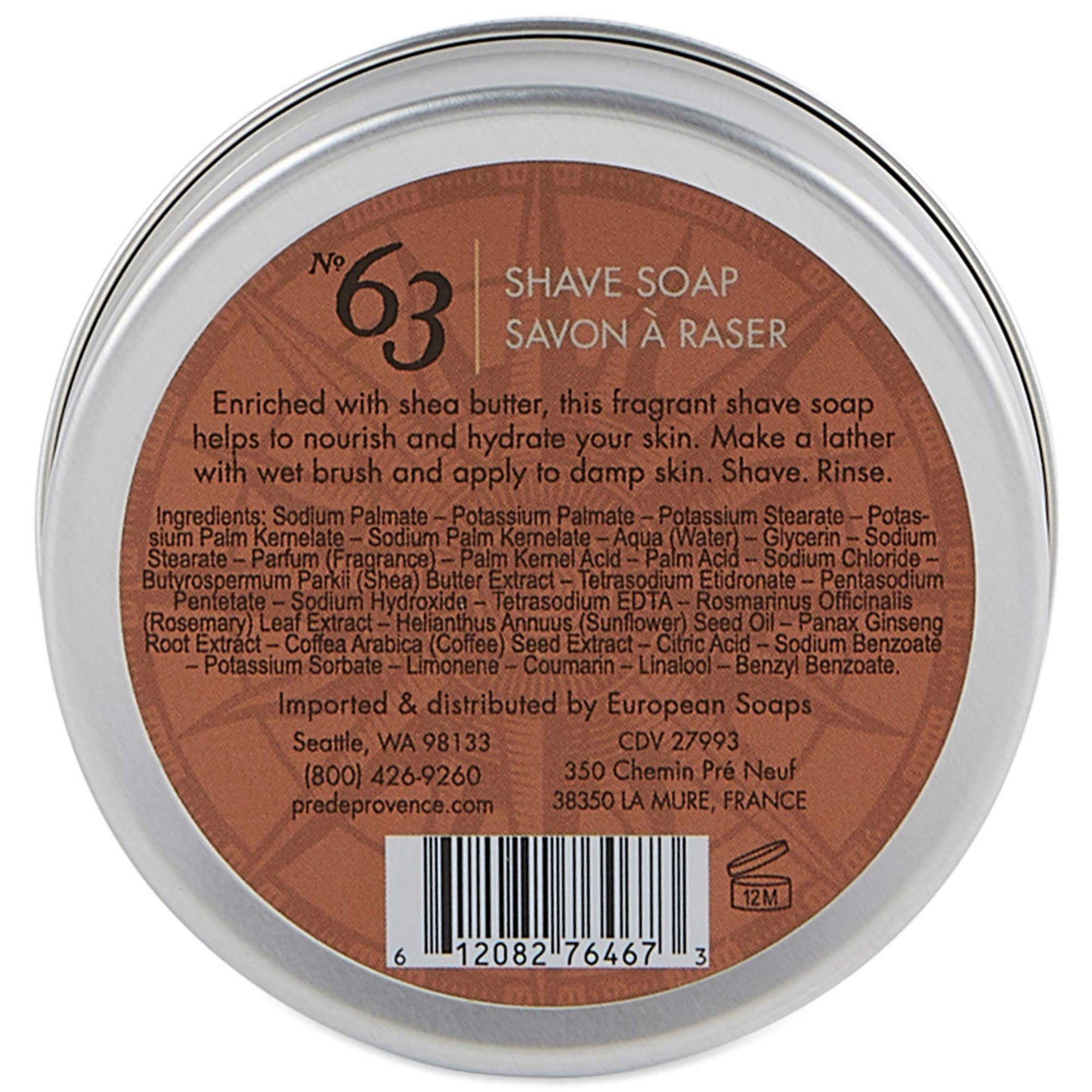 Pre de Provence No.63 Men's Collection, Shave Soap