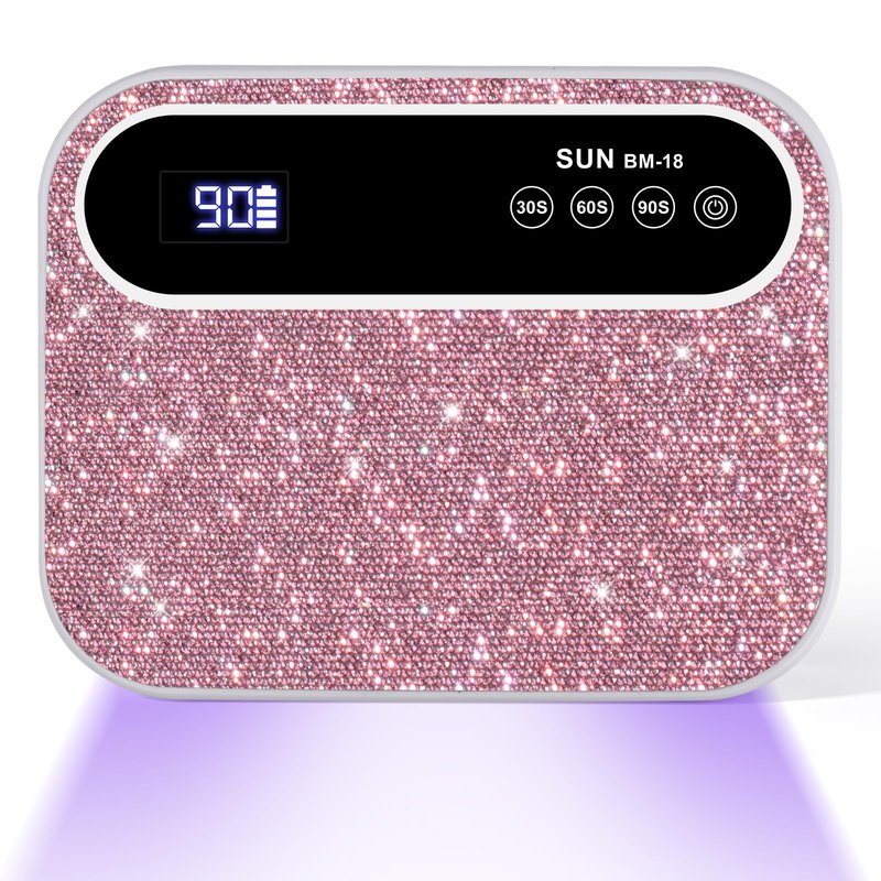 ANYINS Led Nail Lamp, 126W Gel Nail Light Rechargeable Professional Lamp 42 Durable UV LED Beads Automatic Sensor Fast & Even Curing All Gel Polish Manicure at Home and in Salons(Pink Diamond)