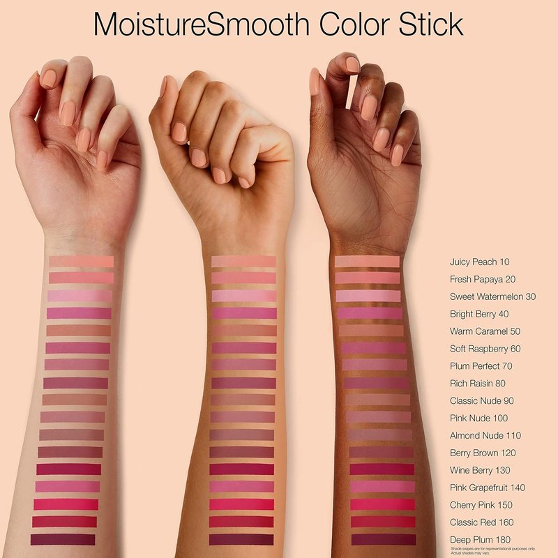 Neutrogena MoistureSmooth Color Stick - Moisturizing Lipstick with Shea Butter & Fruit Extracts | 180 Deep Plum, 0.011 oz (Pack of 2)