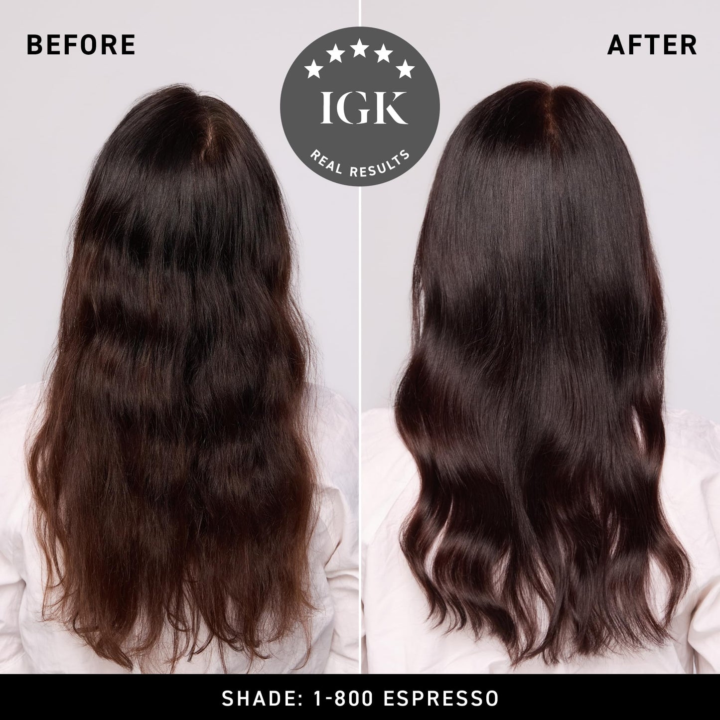 IGK Permanent Hair Dye Color Kit | 5GA 1-800 Espresso - Golden Ash Brown | 100% Gray Color Coverage + Strengthen + Shine | Ammonia Free