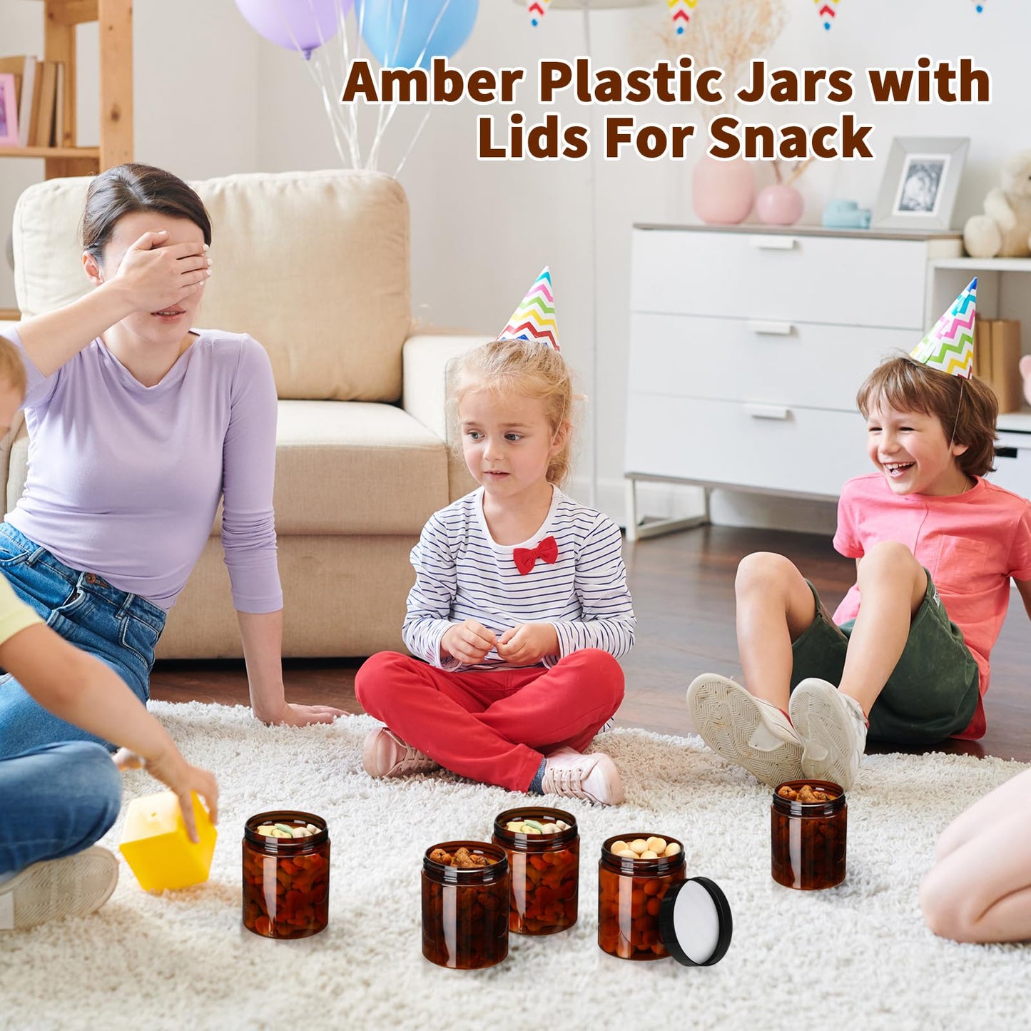 Tanlade 40 Pcs 8 oz Plastic Jars with Lids Round Cosmetic Containers Refillable Containers for Powder Liquid Food Storage Kitchen Cosmetic Lotion Ointments Creams Essential Oil(Amber)