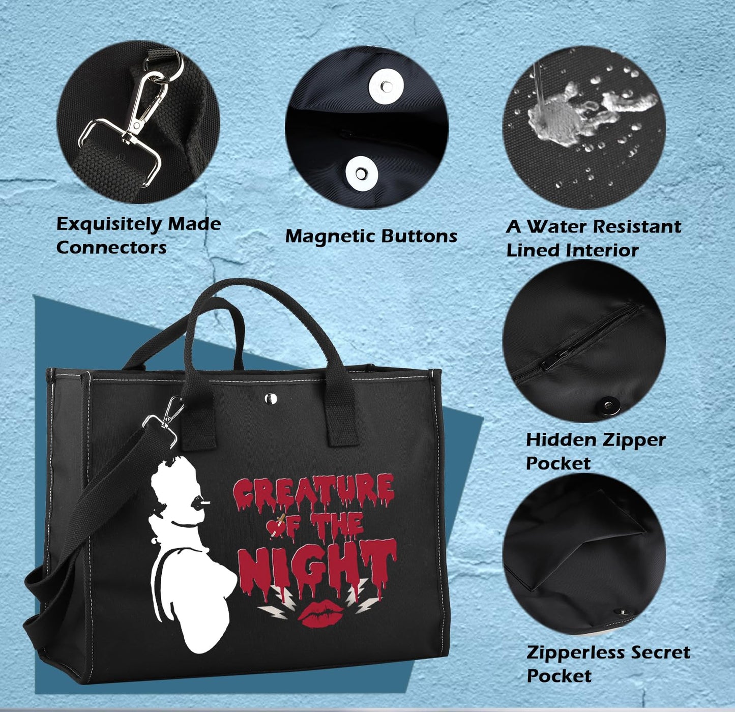 XYANFA Rock Horror Cosmetic Bag Picture Show Gift Fans Gift Horror Movie Themed Gifts