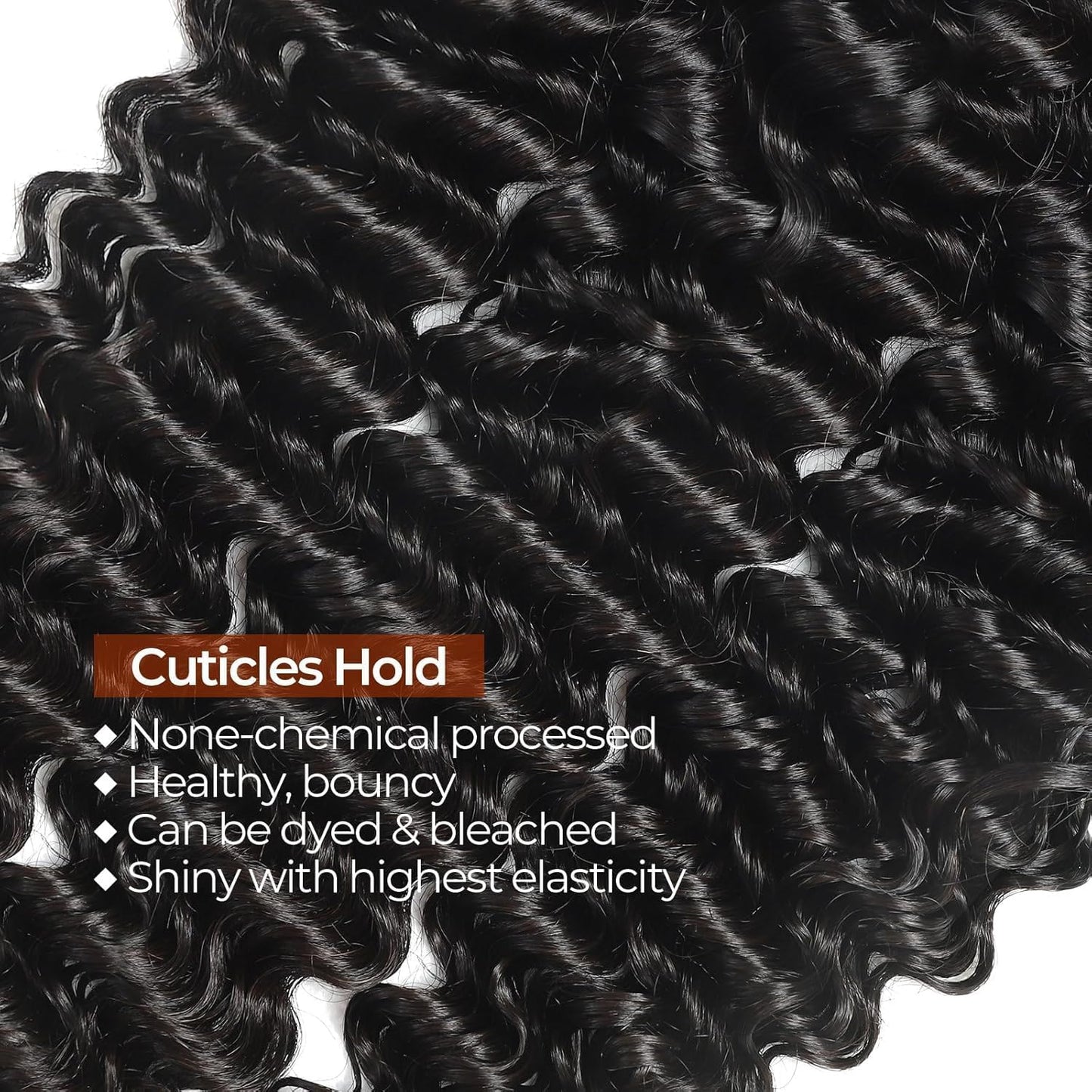 Deep Wave Bundles Human Hair Extensions Natural Black 10 12 14 Inch 100g/pc