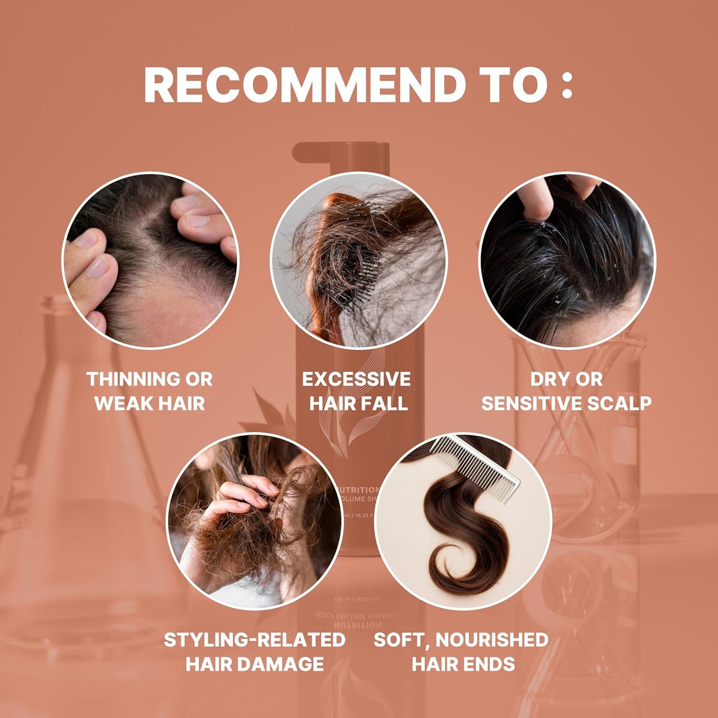 Volumizing Shampoo for Thinning Hair - Biotin & Panthenol Formula | Sulfate-Free, 16.9 fl oz