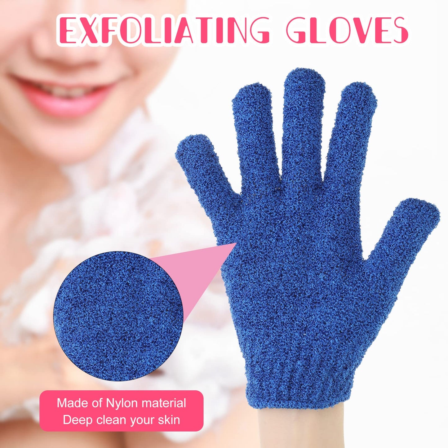 Tegeme 100 Pcs Exfoliating Gloves Bulk Double Sided Nylon Colorful Bath Shower Gloves for Men Women Beauty Spa Massage Shower Deep Clean Body Skin Scrubber Bathing Accessories,13 Colors