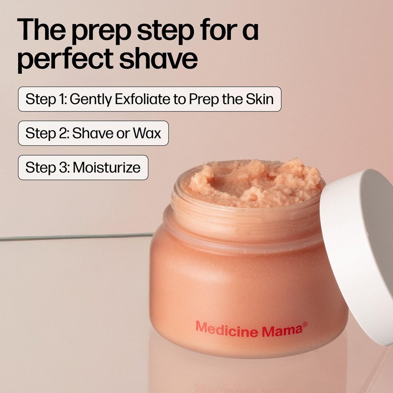 VMAGIC by Medicine Mama Grooming Polish – Natural Sugar Exfoliating Scrub – Preps Skin & Body for Grooming, Helps Prevent Ingrown Hairs – Brazilian Wax & Bikini Shave Aftercare – 4.5 oz