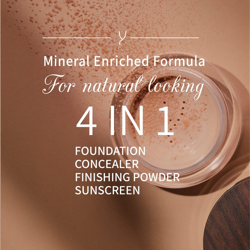 Gaya Cosmetics Vegan Mineral Powder Foundation - Light to Full Coverage, Natural-Looking, Cruelty Free, No Chemicals (MF7)