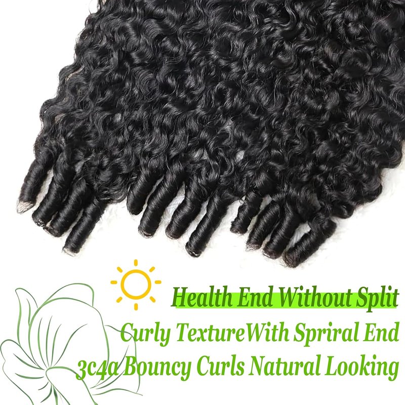 Burmese Curly Bundles - 16 Inch Water Wave Human Hair | 100% Unprocessed Brazilian Virgin Hair for Women, Natural Black