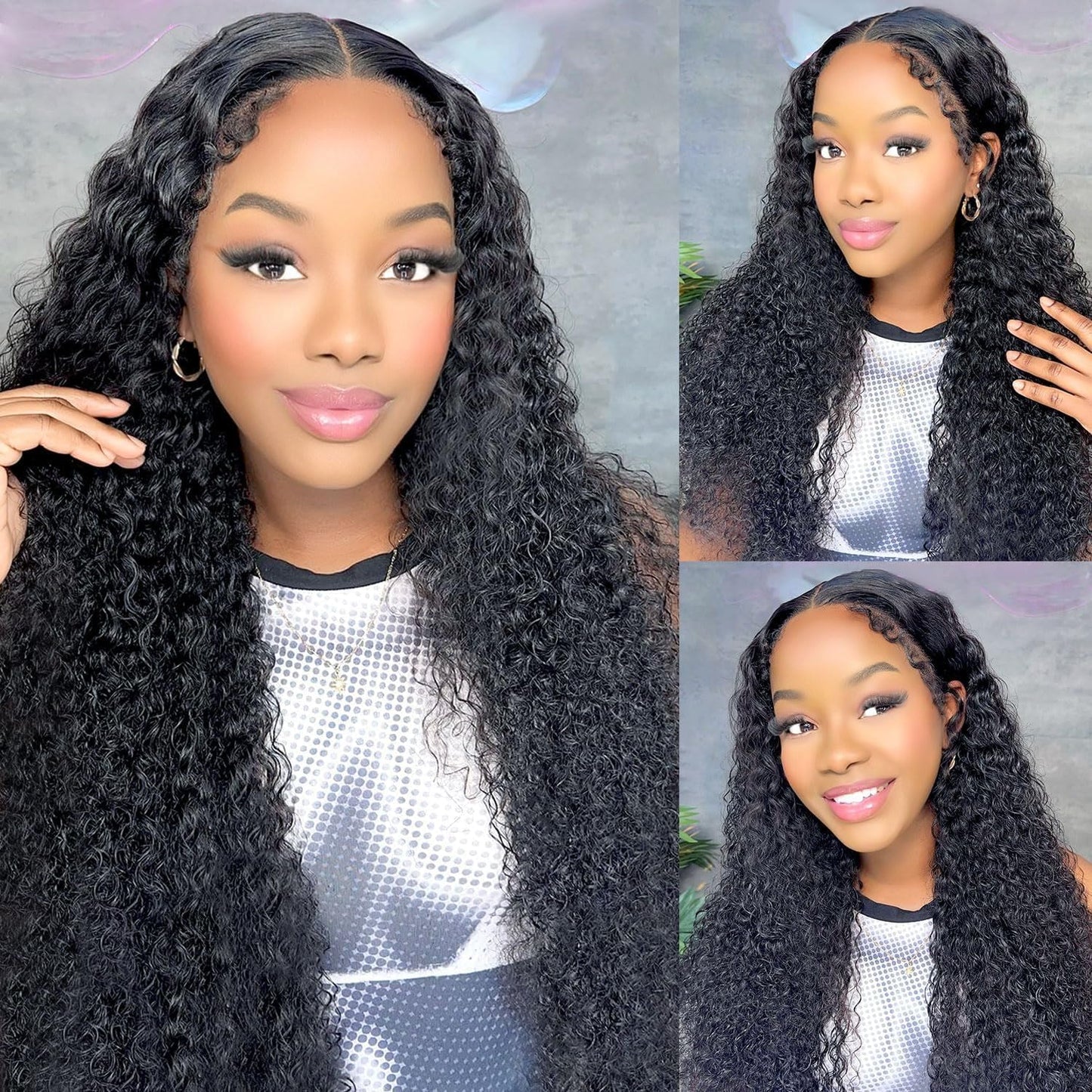 Deep Wave Human Hair Bundles 14 Inch Deep Wave Bundles 100% Unprocessed Brazilian Virgin Hair 1 Bundles Curly Bundles Hair Extensions Real Human Hair Wavy Quick Weave Bundles Natural Black