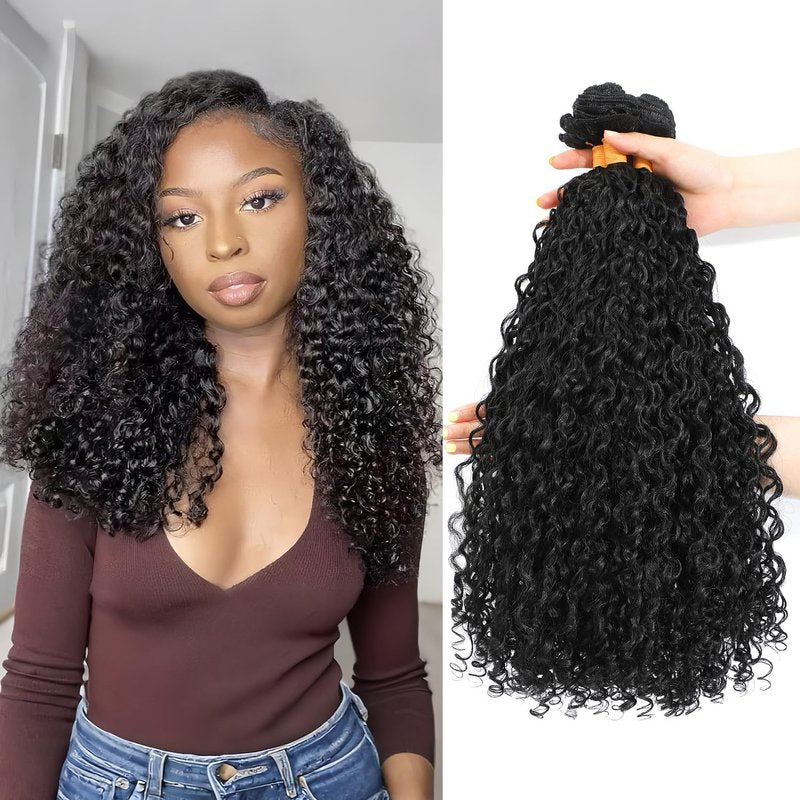 MORICHY 18 20 22 Inch Hair Bundles Protein Silk Synthetic Burmese Curly Bundles Quick Weave Protein Synthetic Hair Boast A Human Hair Like Touch Soft Texture Light Weight And Limited Tangle