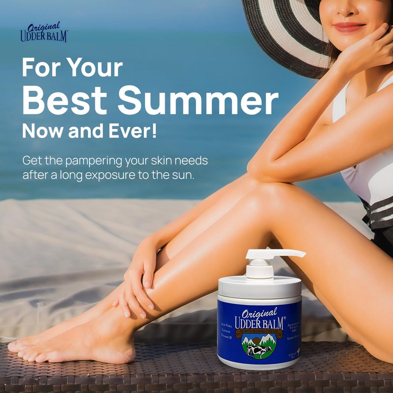 Original Udder Balm Pump Jar - Made in USA - Extra Thick Udder Cream & Hand Balm for Dry Skin, Cracked Heels, Rough Hands – Deep Moisture Heel Cream & Foot Moisturizer with Aloe Vera, 16 Fl Oz