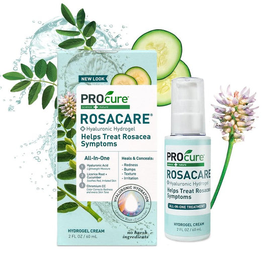 PROcure Rosacare CC Hydrogel - Color-Correcting Redness Relief Gel with Hyaluronic Acid | 2 fl oz for Sensitive Skin