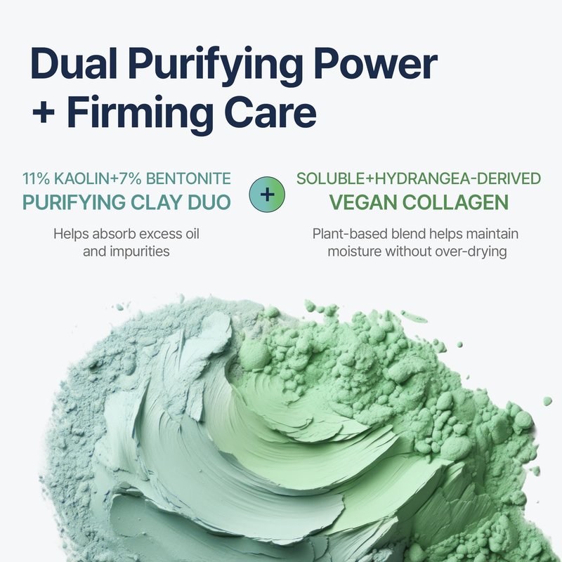Loyly Green Mud Vegan Collagen Mask | Non-Drying Face Mask | Revitalizing Elasticity, Anti-Aging | Pore & Sebum Care | Calming & Nourishing | 18% Bentonite & Kaolin | Korean Skin Care (3.17 fl oz)