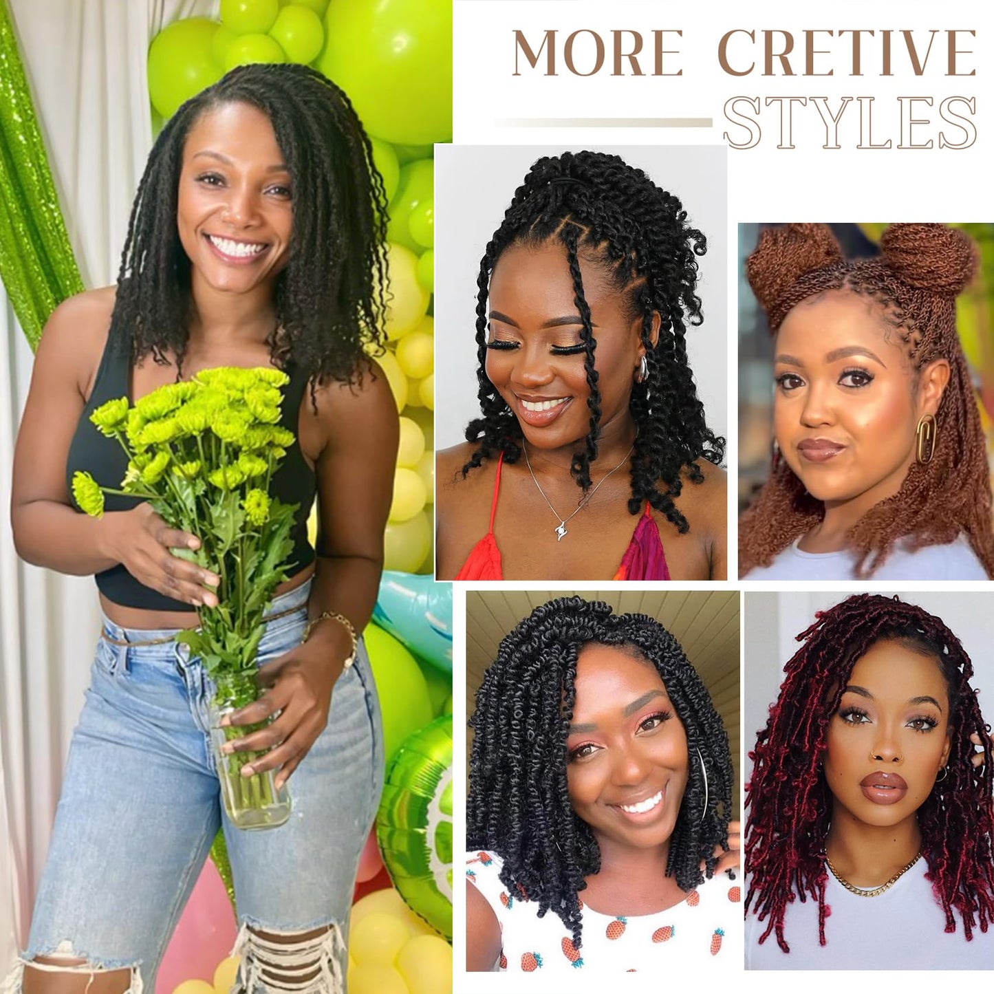 Afro Kinkys Bulk Human Hair For Braiding 10 Inch Afro Kinky-Curly Human Hair Bulk For Mini Twist Micro Locs Dreadlocks Extensions 1 Bundle (10Inchs,40g/pack)