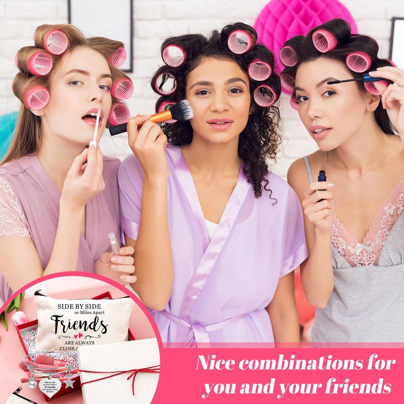 Abbylike 20 Pieces Friends Group Gifts Bulk for Women Friendship Bracelets Makeup Bags Friendsgiving Long Distance Present Party Favors for Friend Family Sister Birthday