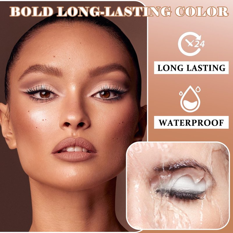 QIUFSSE Eyeshadow Primer Base Dark Matte Eye Primer Evenly Colored Liquid Eyeshadow Primer,Long-lasting Moisture Eye Primer for Mature Eyes-Dark