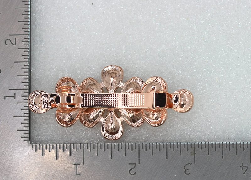 Faship Gorgeous Champagne Rhinestone Crystal Floral Hair Barrette Clip