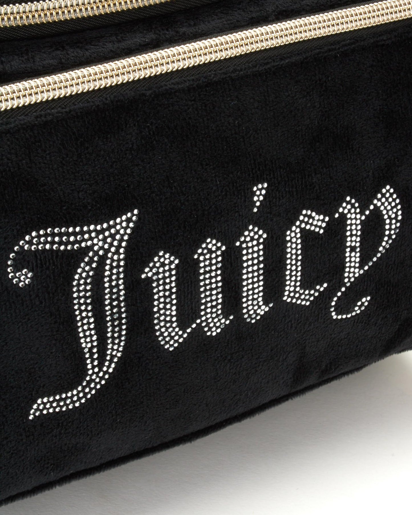 Juicy Couture Makeup Bag Cosmetics Organizer Travel Essentials Hanging Duffel Velour Rhinestones
