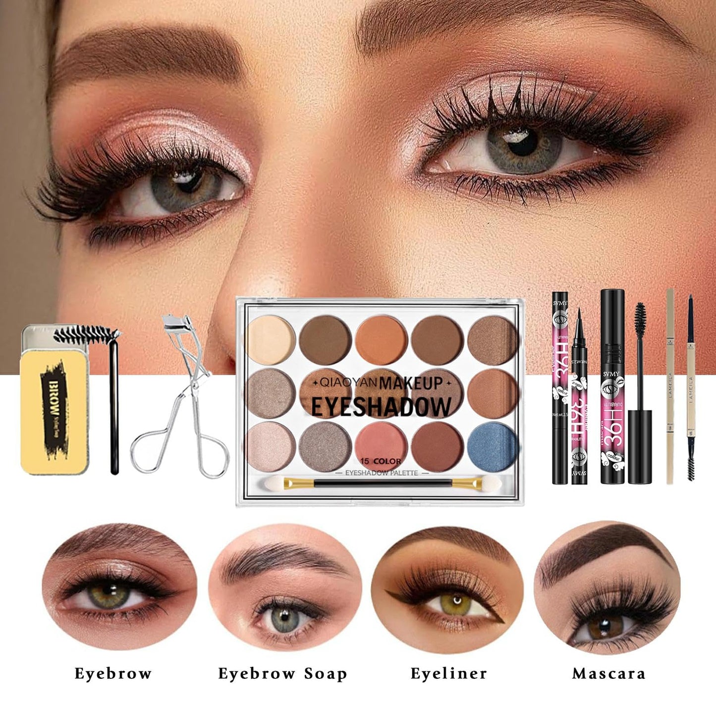 Makeup Advent Calendar 2025, Makeup Kits Mystery Boxes For Christmas Tree Decors, 12 Days Christmas Advent Calendars Gifts for Girls, Xmas Gift Makeup Set For Teens Girls Includ Eyeshadows Lipstick