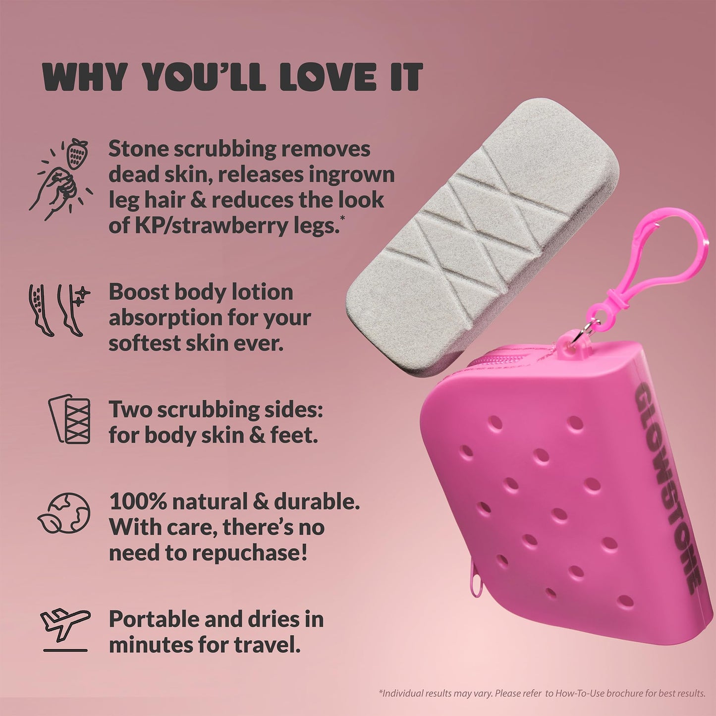GET EVEN LEG SCRUB: Stone Body Scrub & Leg Exfoliator for Strawberry Legs, Ingrown Hair, KP Bump - Exfoliating Stone for Body, Feet, Dead Skin Remover - Stone Body Scrubber lasts 5+ Years