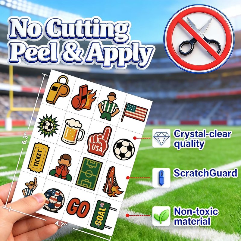Temporary Soccer Tattoos Set - 100 Premium Football Designs, Easy Application for Parties & Events