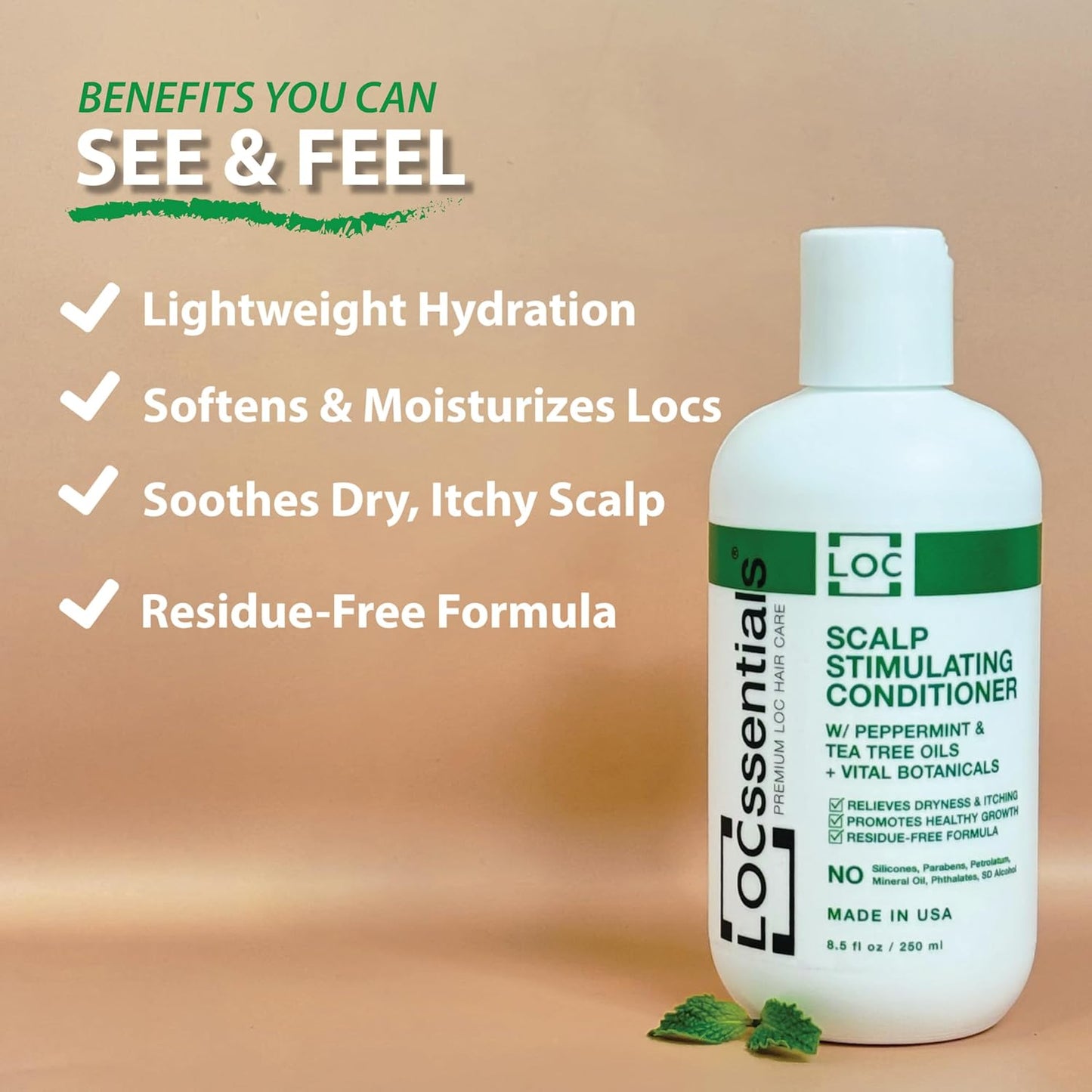 Shampoo & Conditioner Set for Locs, Braids & Dreadlocks - Peppermint & Tea Tree Oils, Nourishing Formula