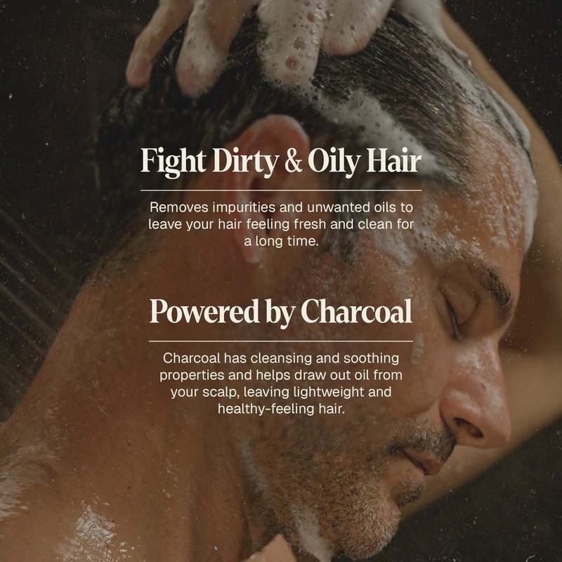 Black Wolf 2-Pack Mens Shampoo for Oily Hair, 12 Fl Oz - Charcoal-Infused Oil Control Shampoo with Moisturizing & Deep Cleansing Formula Hydrates & Nourishes Scalp - Daily Hair Care for Men
